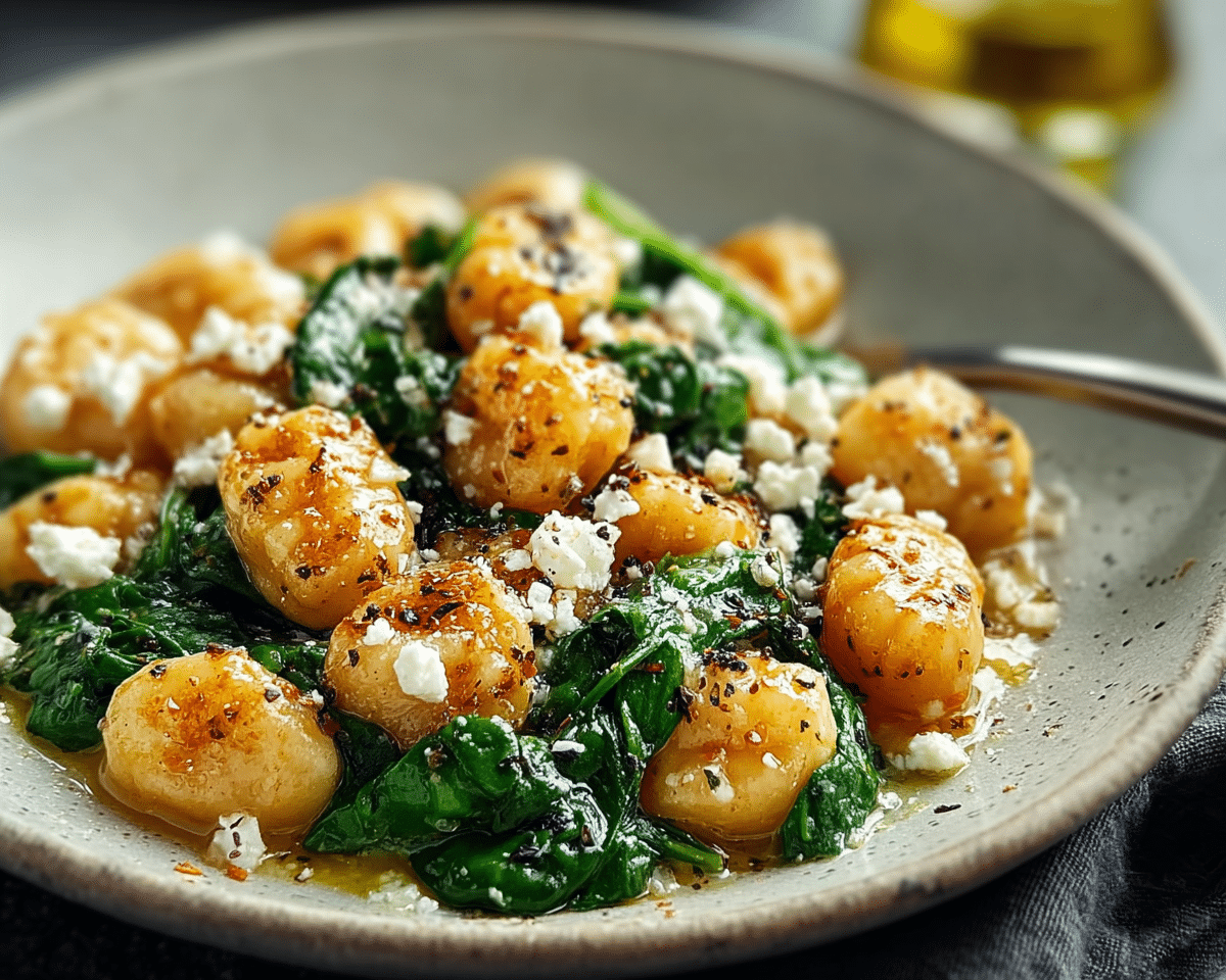 Gluten-Free Gnocchi with Spinach and Feta For Spring Dinner