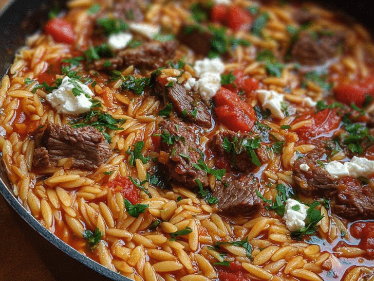 Gluten-Free Greek Manestra Beef Orzo