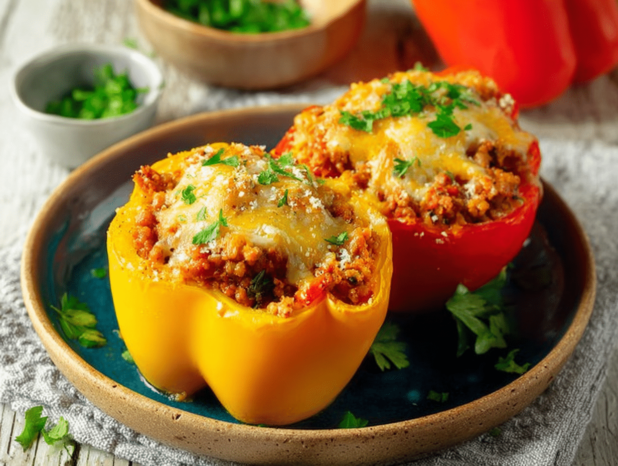 Gluten-Free Ground Turkey Stuffed Bell Peppers