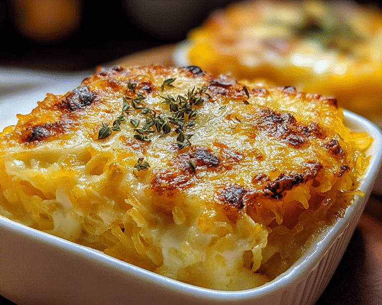Gluten-Free Healthy Spaghetti Squash Au Gratin