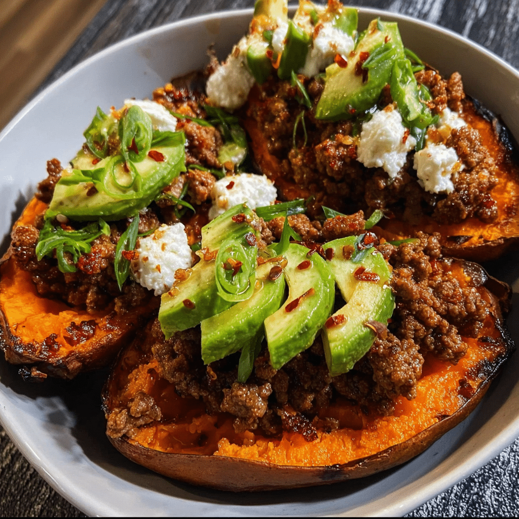 Gluten-Free Hot Honey Beef & Sweet Potato Boats For Spring