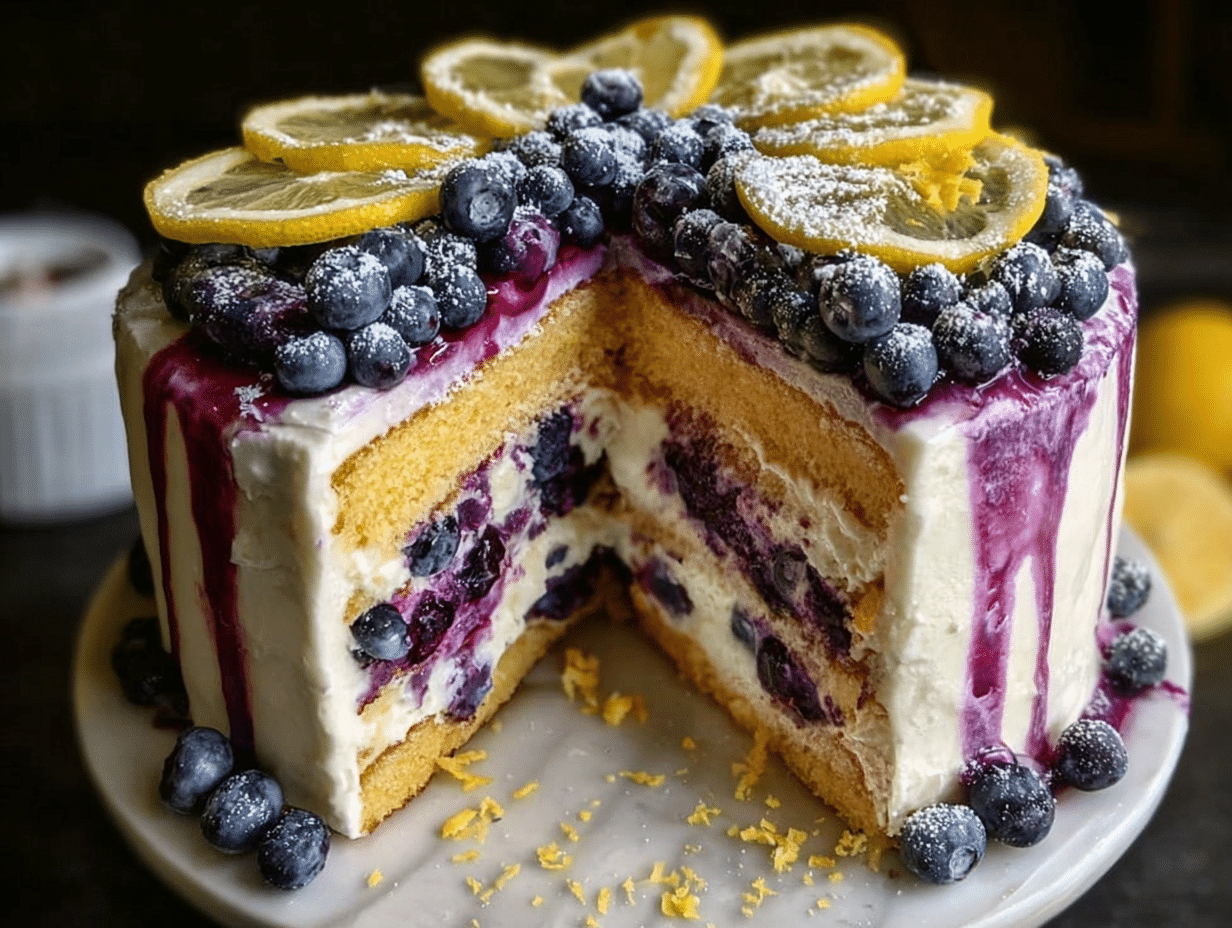 Gluten-Free Lemon Blueberry Layer Cake