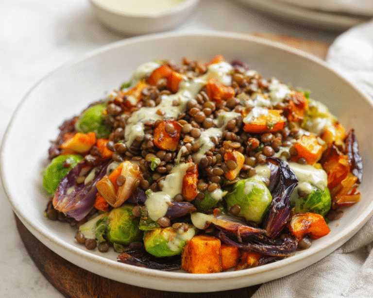 Gluten-Free Lentil Salad with Roasted Vegetables For Spring