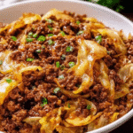 Gluten-Free Low Carb Mongolian Ground Beef with Cabbage