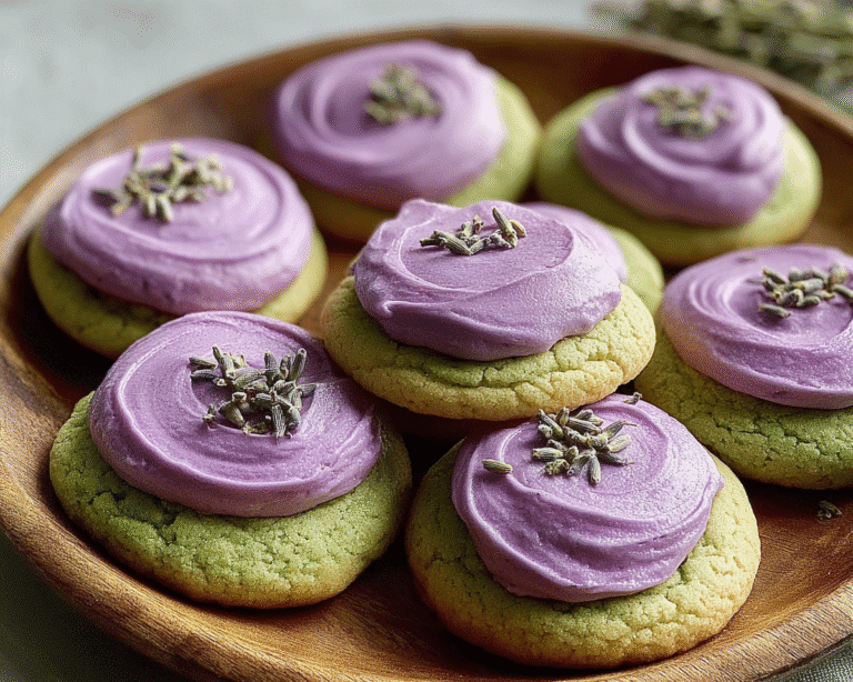 Gluten-Free Matcha Sugar Cookies with Lavender Frosting For Spring Desserts