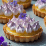 Gluten-Free Mini Lemon Tart with Lilac Meringue