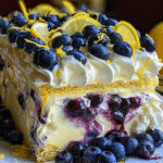 Gluten-Free No-Bake Lemon Blueberry Cream Cake For Spring Desserts