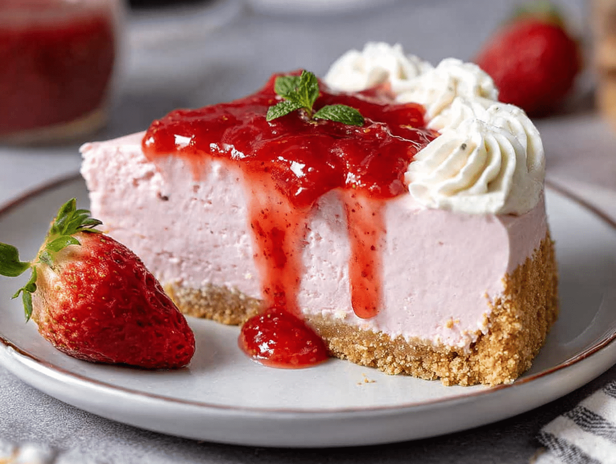 Gluten-Free No-Bake Strawberry Cheesecake