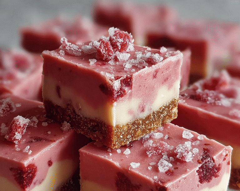 Gluten-Free No-Bake Strawberry Fudge Squares For Spring