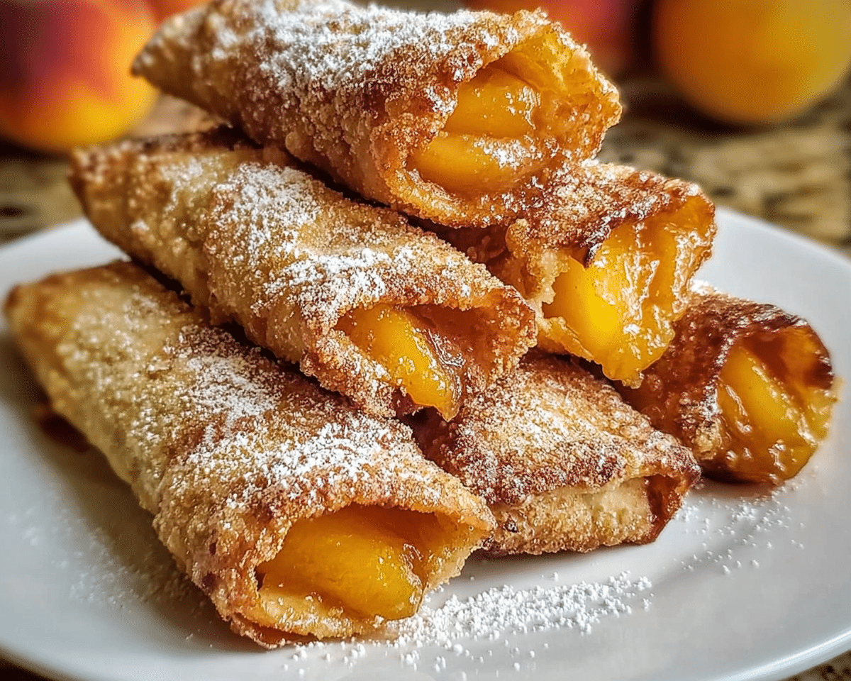 Gluten-Free Peach Cobbler Egg Rolls For Spring