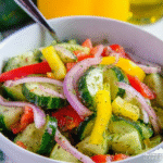 Gluten-Free Pickled Cucumber, Onion, and Bell Pepper Salad