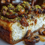 Gluten-Free Pistachio and Mushroom Cheesecake with Feta & Parmesan Crust
