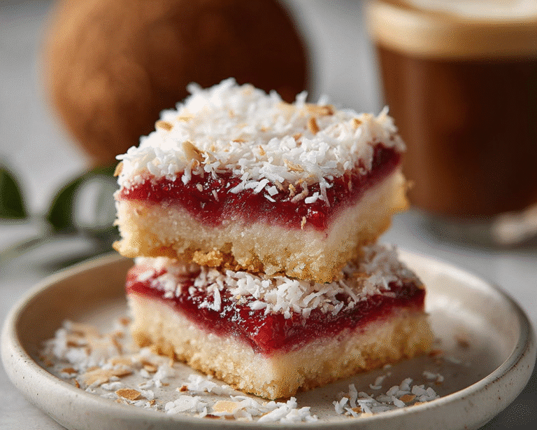 Gluten-Free Raspberry Coconut Bars with Almond Crust For Spring