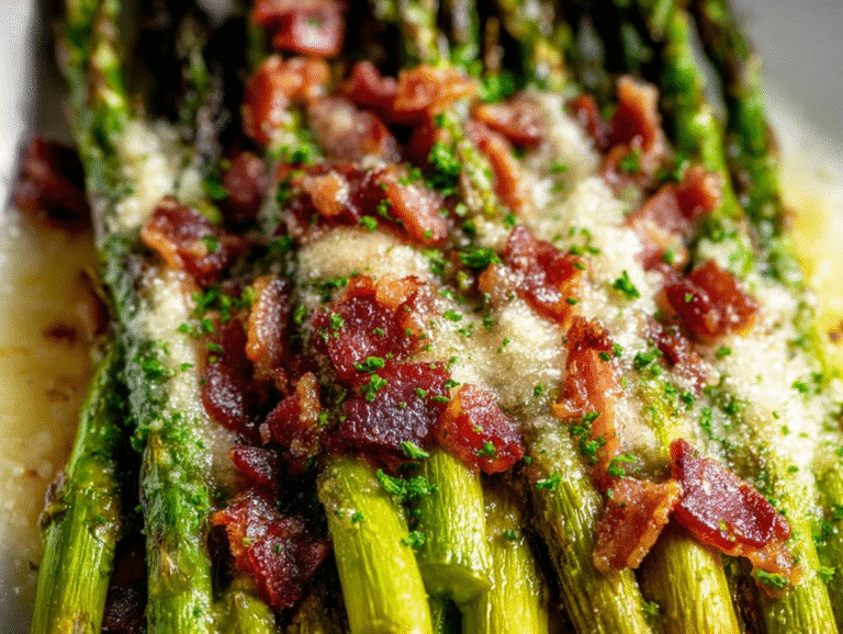 Gluten-Free Roasted Parmesan Asparagus with Bacon