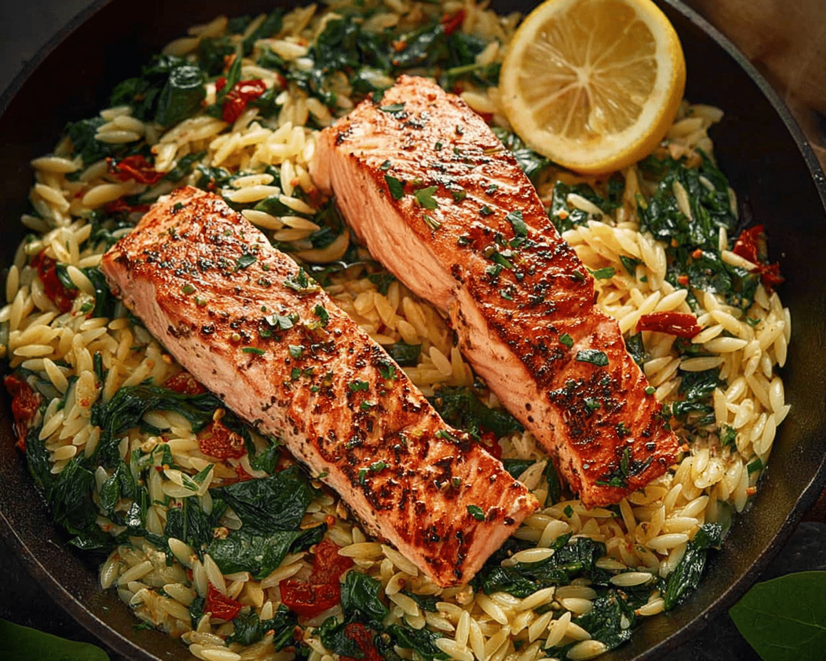 Gluten-Free Salmon Orzo For Spring