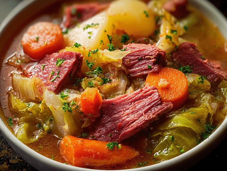 Gluten-Free Slow Cooker Corned Beef & Cabbage Stew