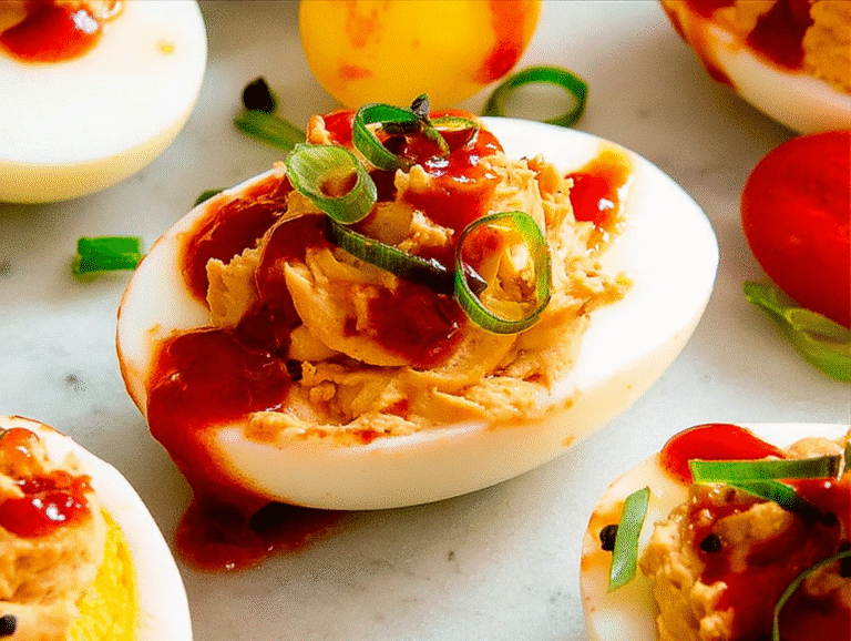 Gluten-Free Spicy Gochujang Deviled Eggs