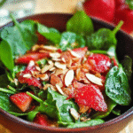 Gluten-Free Spinach, Strawberry, and Almond Salad For Spring