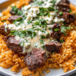 Gluten-Free Steak & Cheese Rice For Spring Dinner