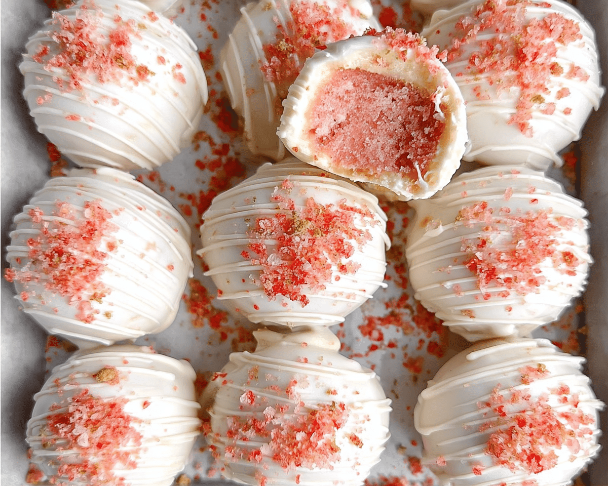 Gluten-Free Strawberry Cheesecake Truffles For Spring Desserts