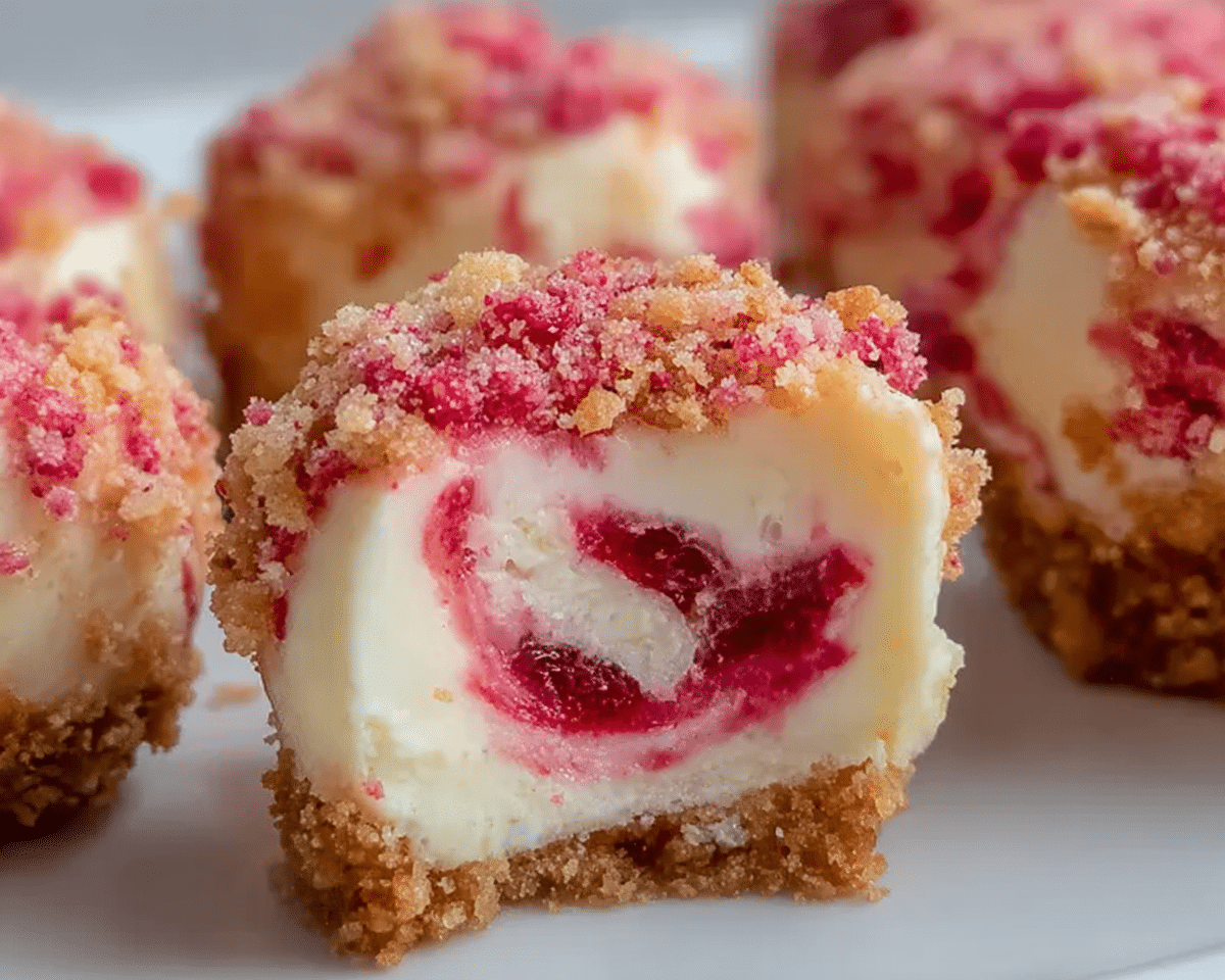 Gluten-Free Strawberry Crunch Cheesecake Bites For Spring Desserts