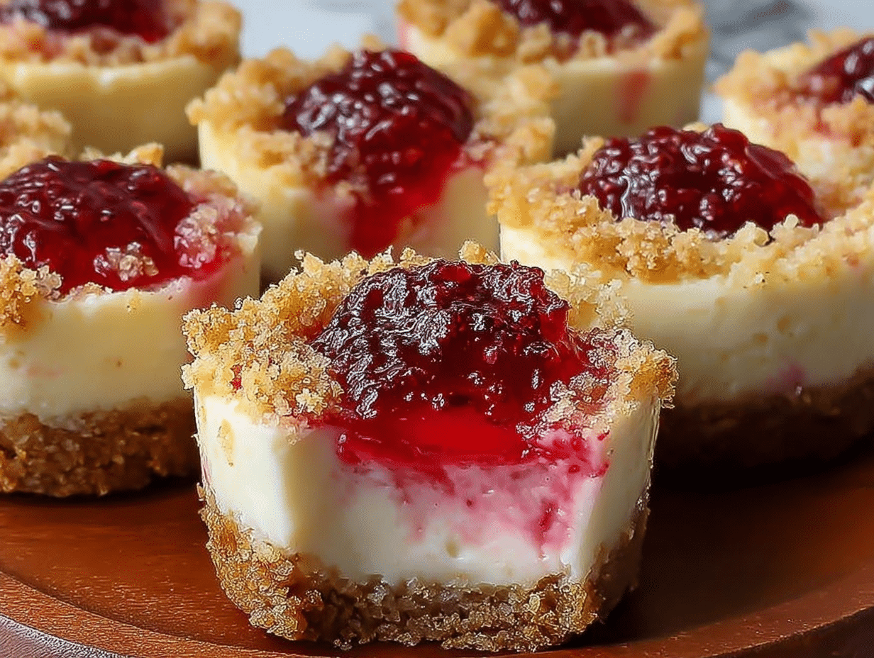 Gluten-Free Strawberry Crunch Cheesecake Bites