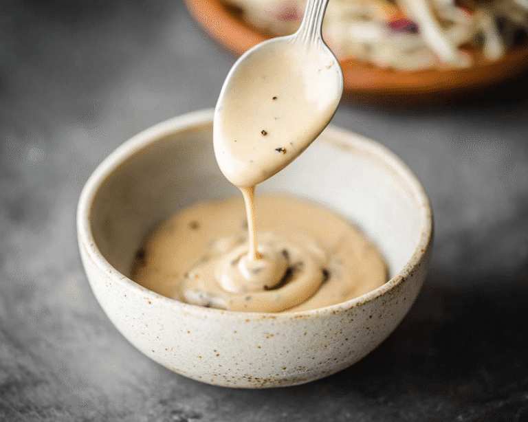 Gluten-Free Tahini Coleslaw Dressing For Spring