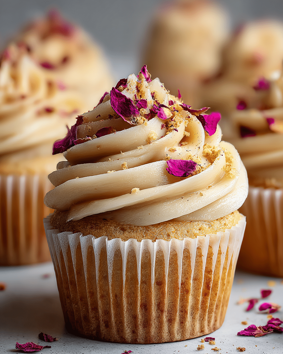 Gluten-Free Vegan Cardamom Rose Cupcakes
