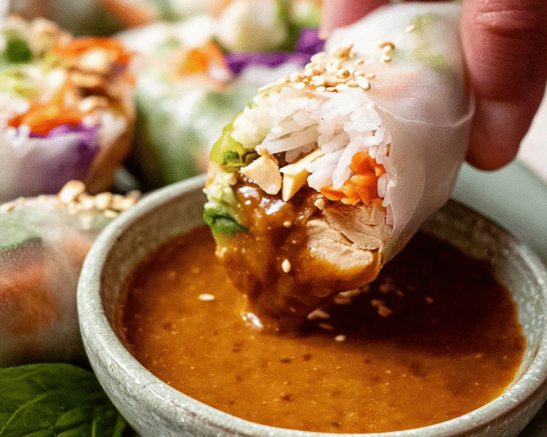 Gluten-Free Vietnamese Summer Rolls with Chicken For Spring Dinner
