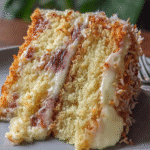 Gluten-Free White German Chocolate Cake with Cheesecake Swirl