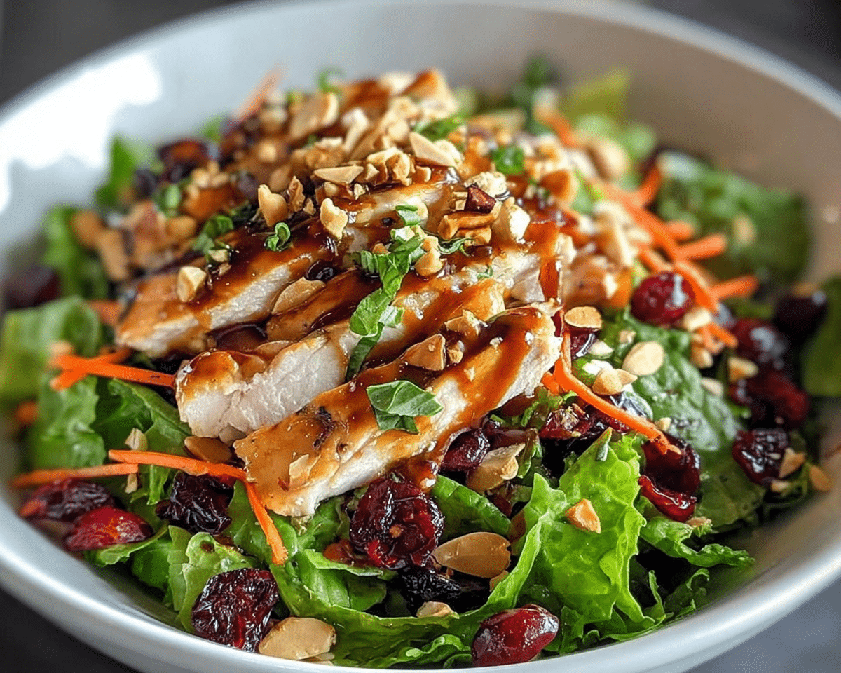 Gluten-Free Zesty Asian Chicken Cranberry Salad