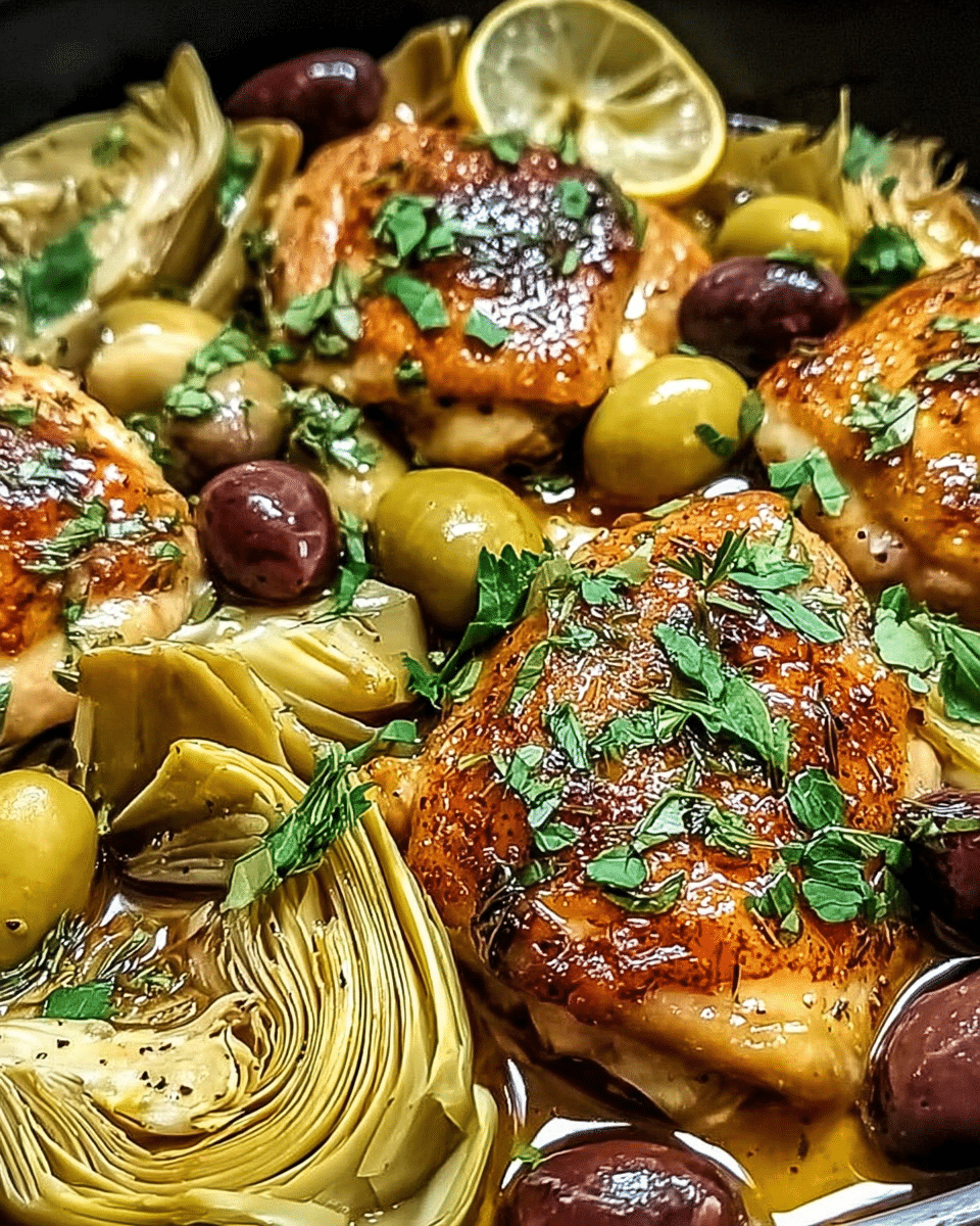 Gluten-Free Mediterranean Lemon Chicken with Artichokes & Olives