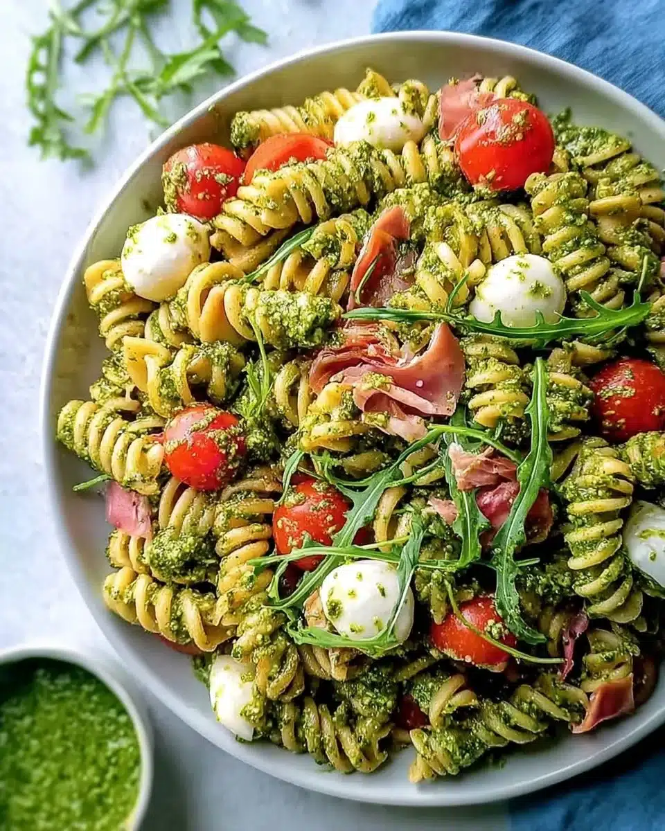 Quick Antipasto Pesto Pasta Salad