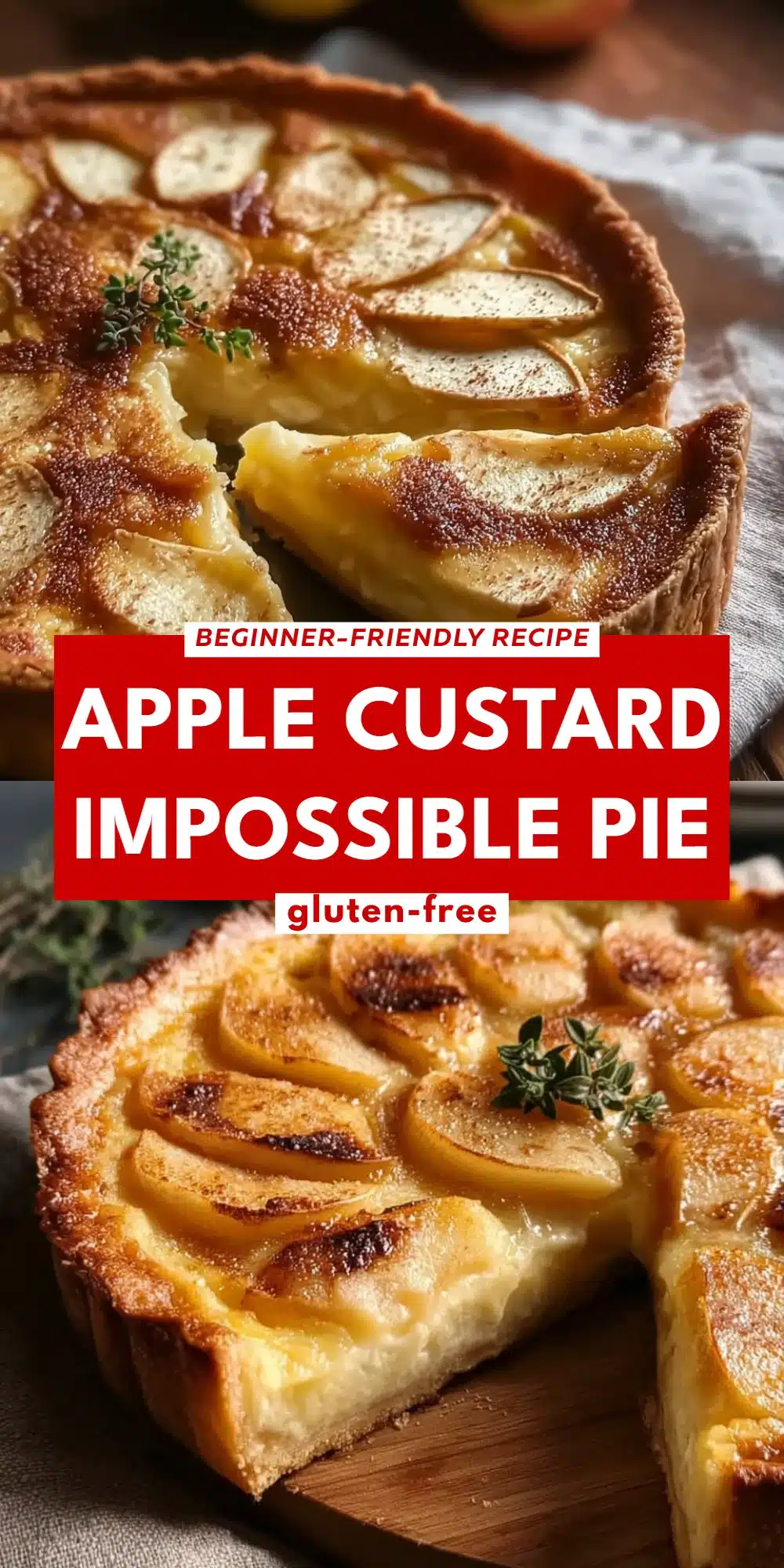 Apple Custard Impossible Pie