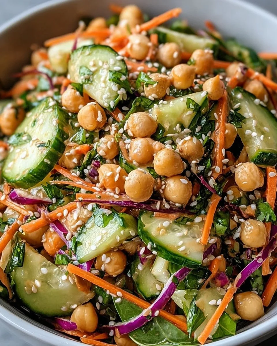 Asian Cucumber and Chickpea Slaw