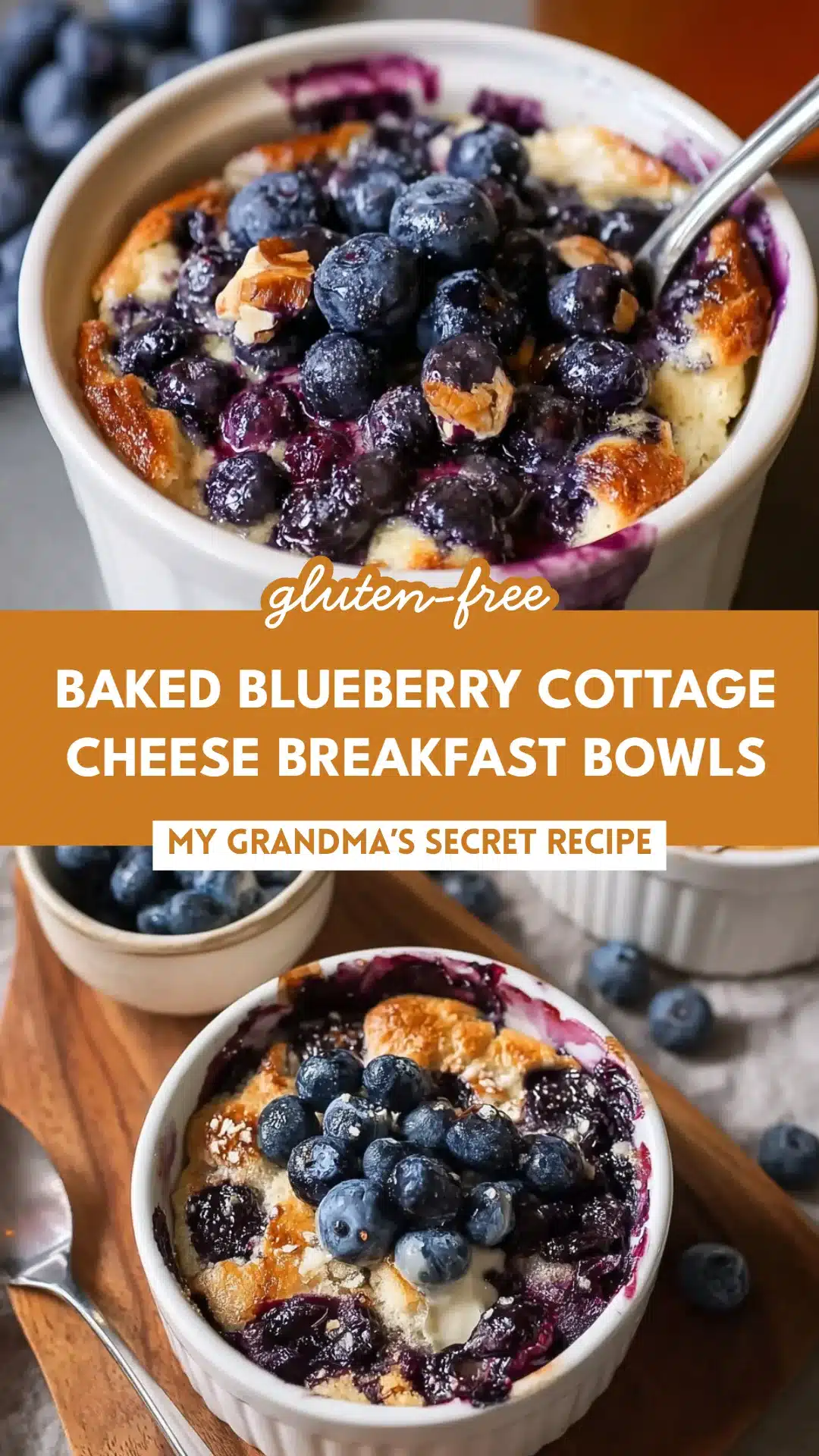 Baked Blueberry Cottage Cheese Breakfast Bowls