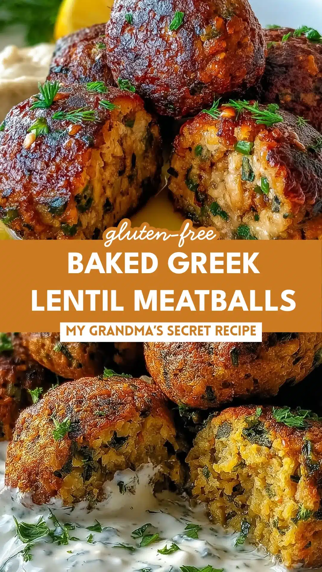 Baked Greek Lentil Meatballs