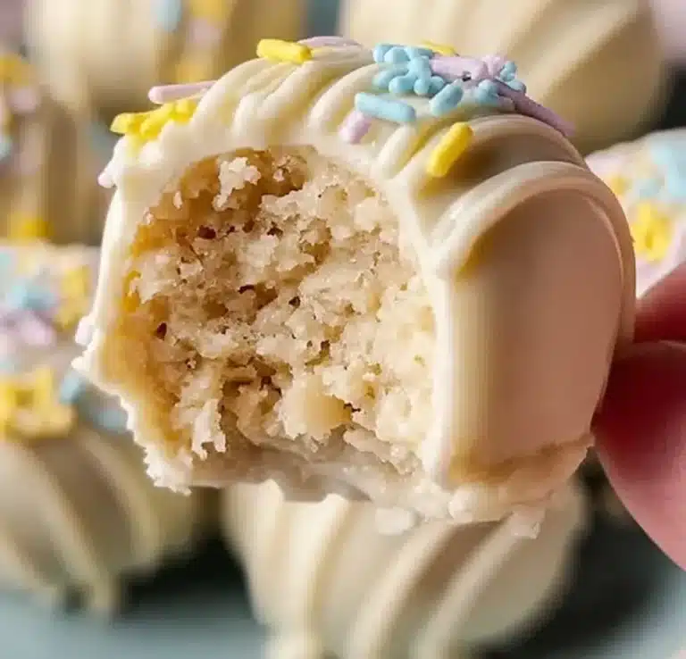 Banana Pudding Easter Truffles decorated for spring festivities