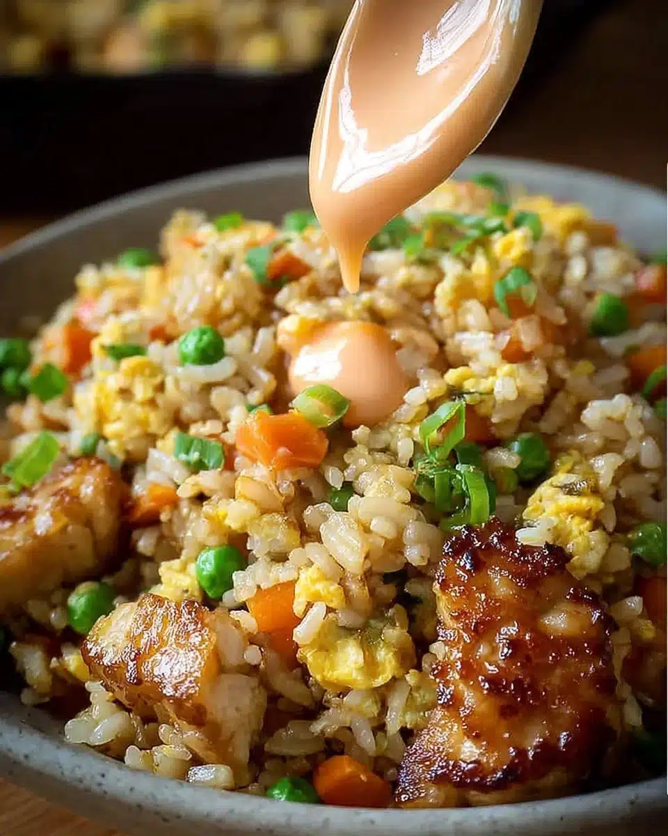 Delicious Bang Bang Fried Rice with vibrant vegetables and spices