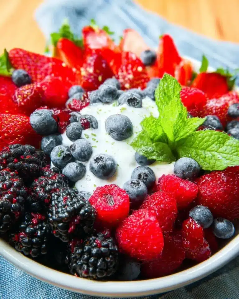 Colorful Berry Salad with mixed greens and fresh berries