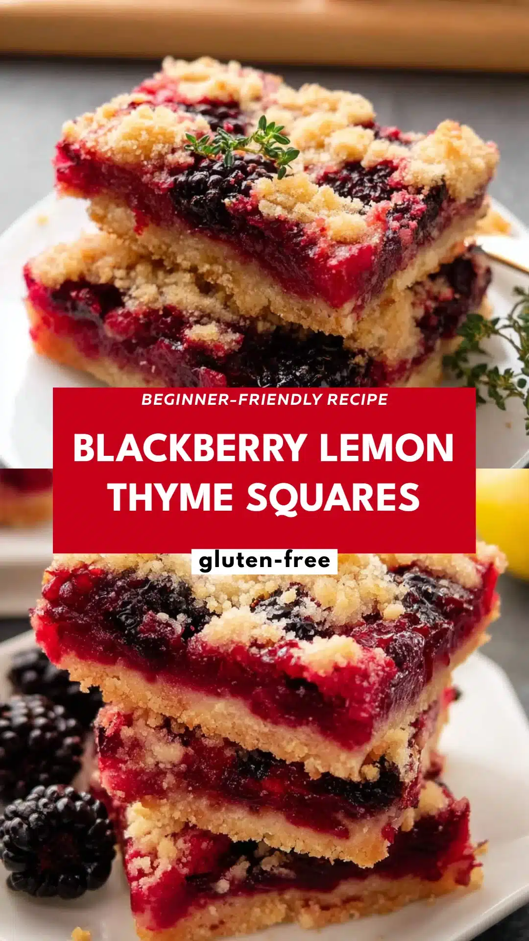 Blackberry Lemon Thyme Squares
