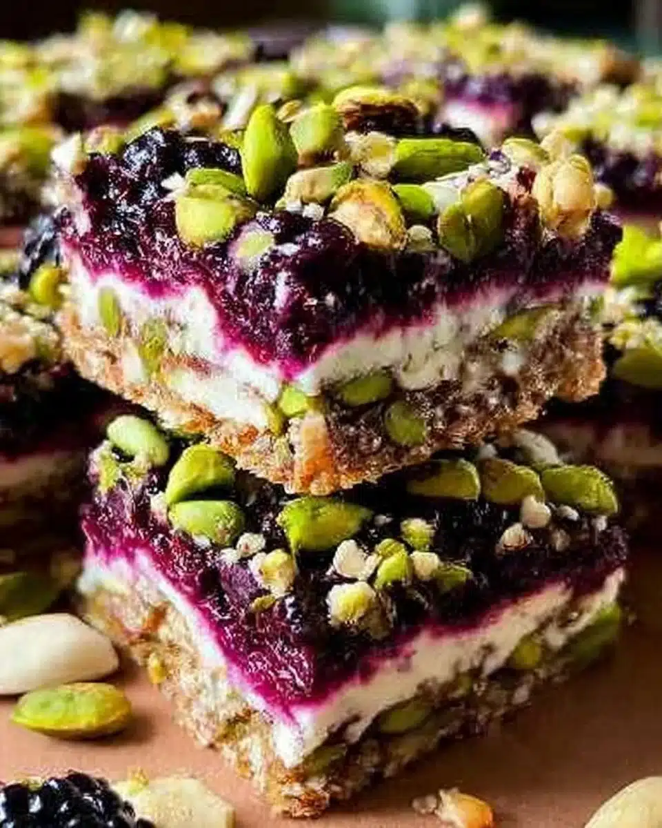 Blackberry Pistachio Dream Bars