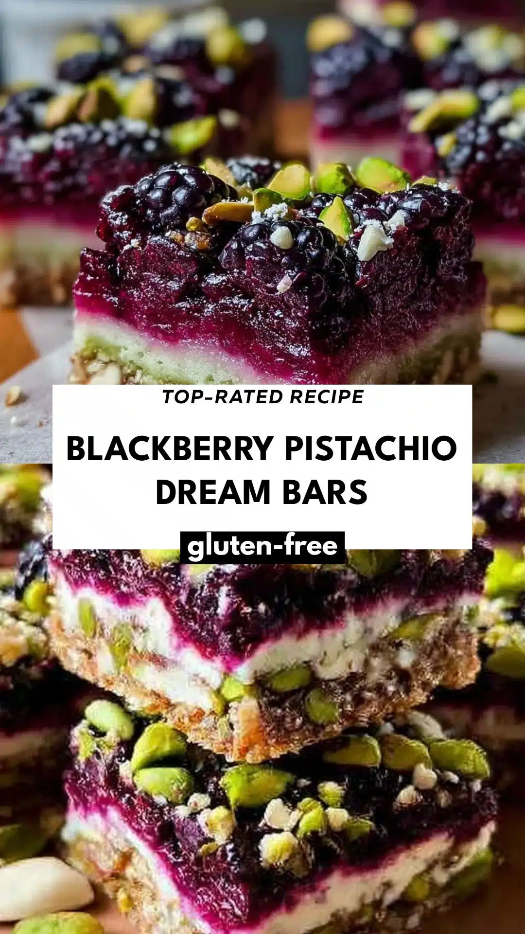 Blackberry Pistachio Dream Bars