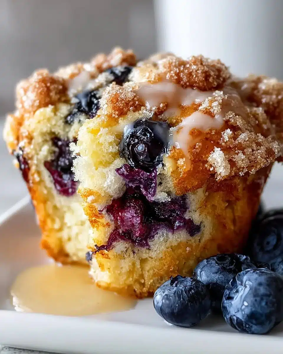 Blueberry monkey bread muffins displayed on a rustic wooden table