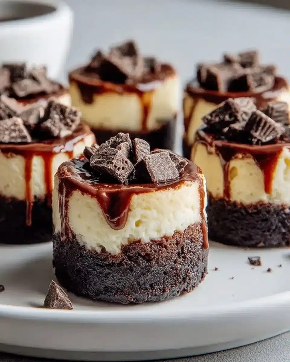 Brownie Bottom Mini Cheesecakes