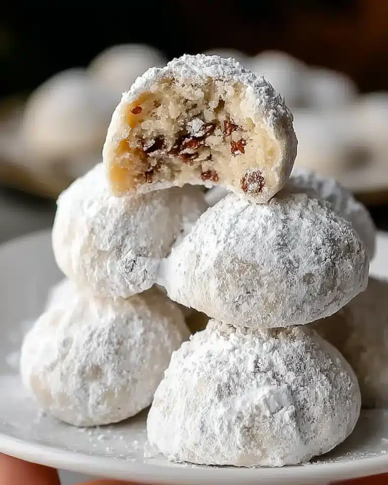 Buttery Mexican Wedding Cookies on a decorative plate, perfect for celebrations