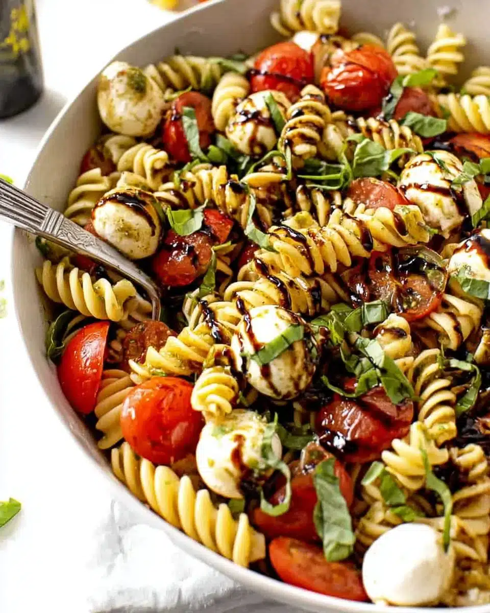 Caprese Pasta Salad with Balsamic Glaze