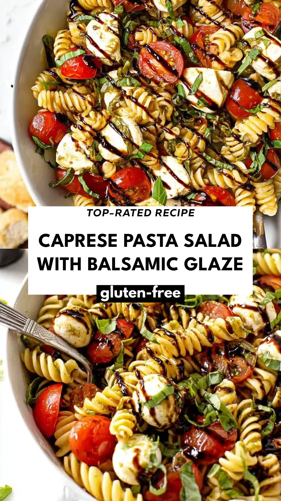 Caprese Pasta Salad with Balsamic Glaze