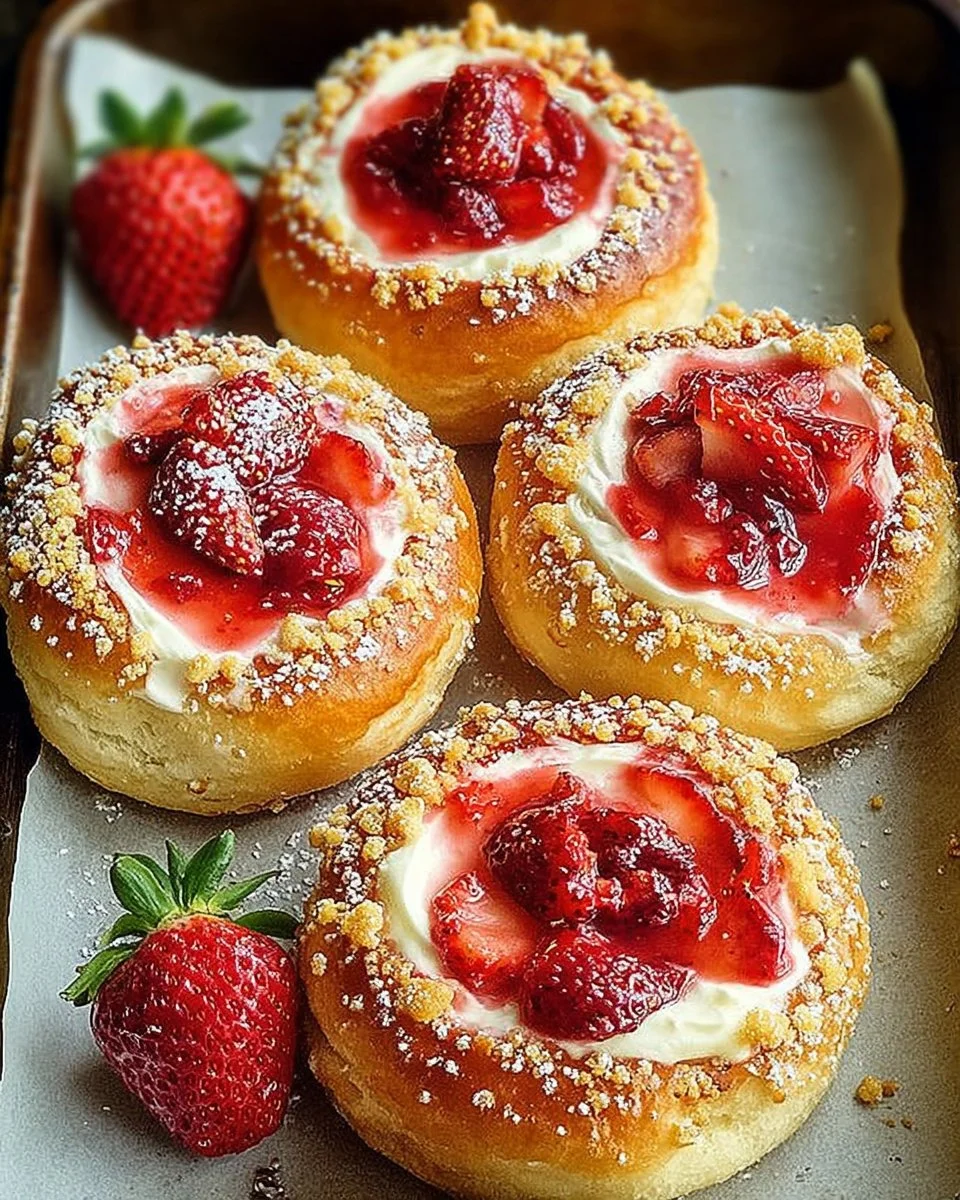 Carnival Buns with Strawberry Cheesecake Filling