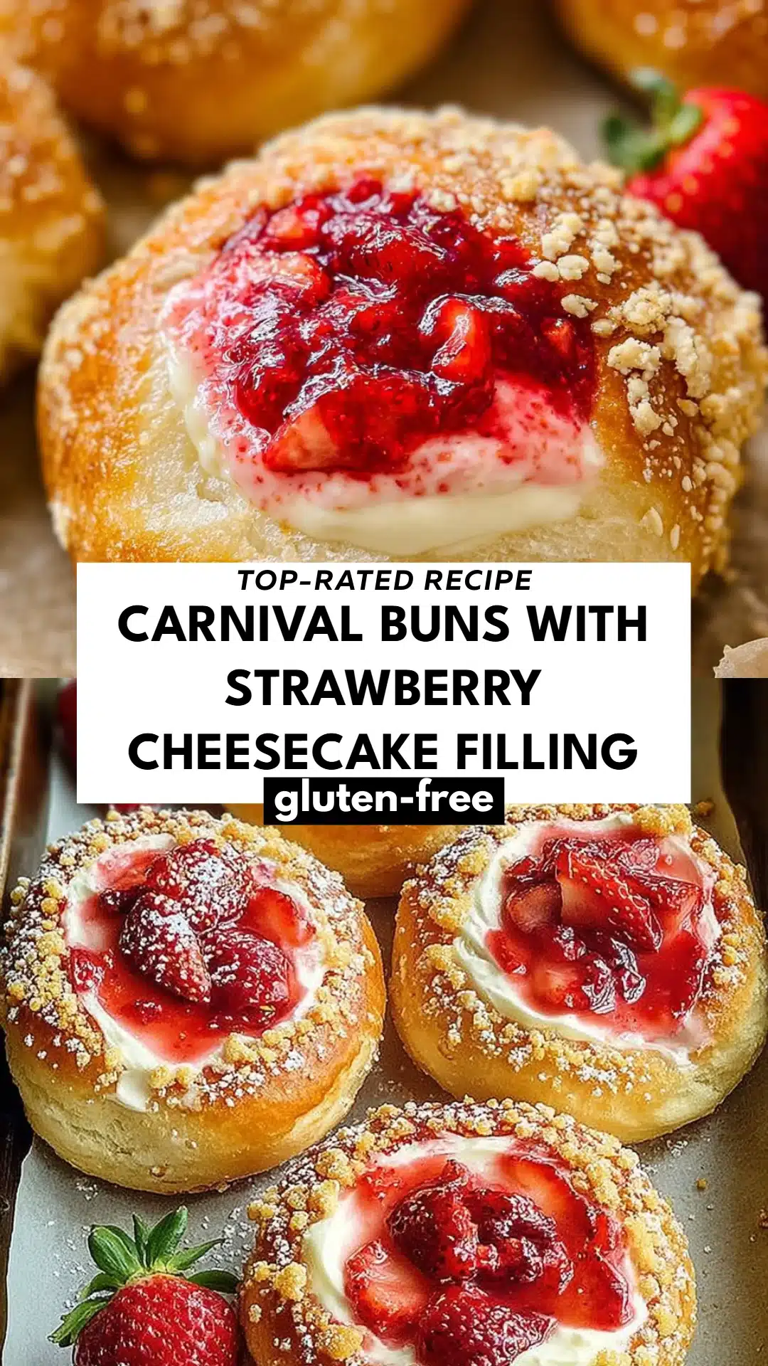 Carnival Buns with Strawberry Cheesecake Filling